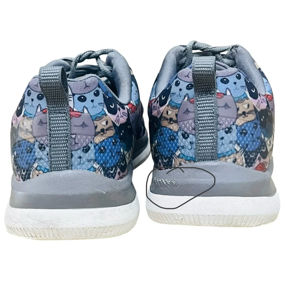 Skechers Cat Print Health Care Pro Women’s Work Slip Resistant Footwear Sz 8
